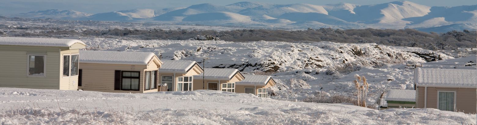 Picture of a static caravan park in winter
